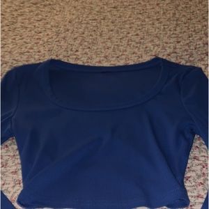 Blue urban outfitters long sleeve crop top